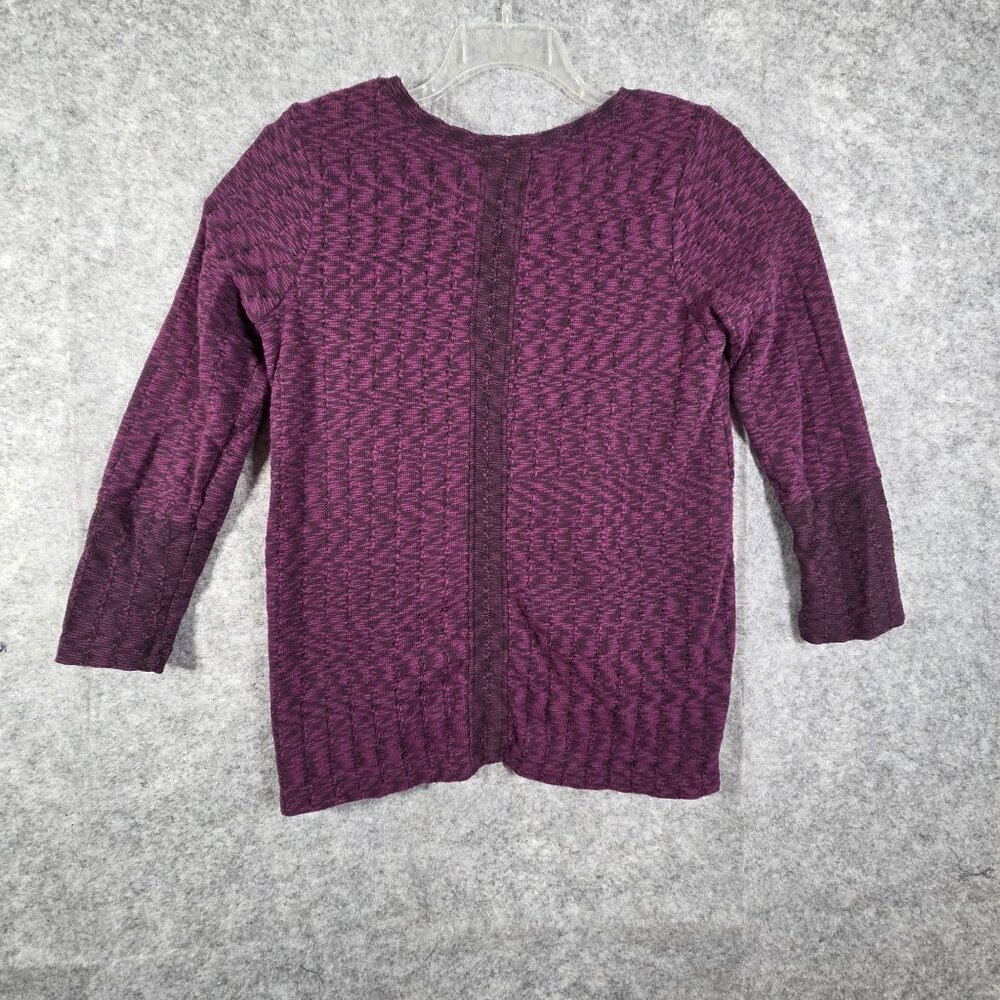 HABITAT Pullover Sweater V-Neck Long Sleeve Zig Zag Cotton Blend Purple Size S - Picture 5 of 8